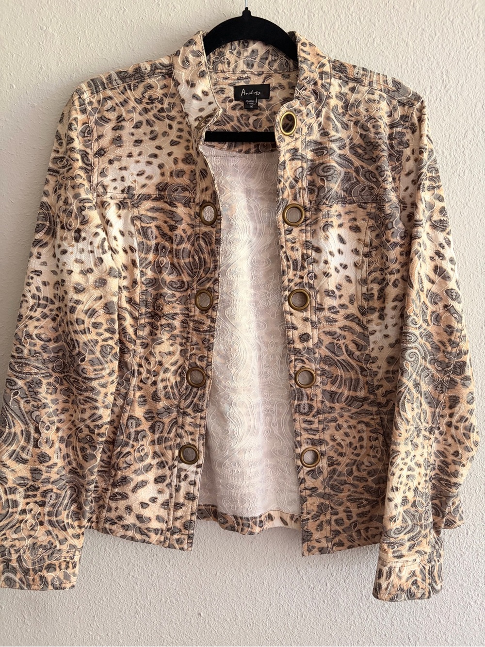 Y2K Leopard-Print Stand Collar Jacket